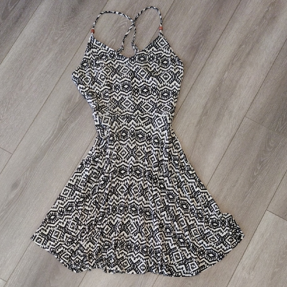 Xhilaration Black and White Geometric Mini Dress